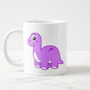 Caneca De Café Grande Ótima Ilustração De Um Dinossauro Brontossauro.