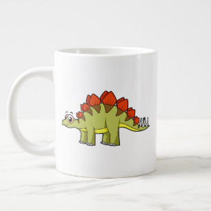 Caneca De Café Grande Ótima Ilustração De Um Dinossauro De Estegossauro.