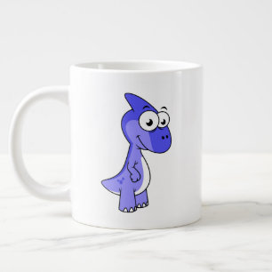 Caneca De Café Grande Ótima Ilustração De Um Dinossauro Parasaurolofico.