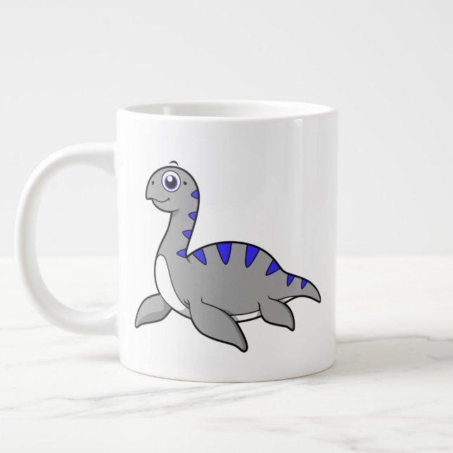 Caneca De Café Grande Ótima Ilustração De Um Monstro De Loch Ness. (Esquerda)