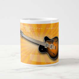 Caneca De Café Grande Ouro Grunge Burst Guitar Specialty Mug