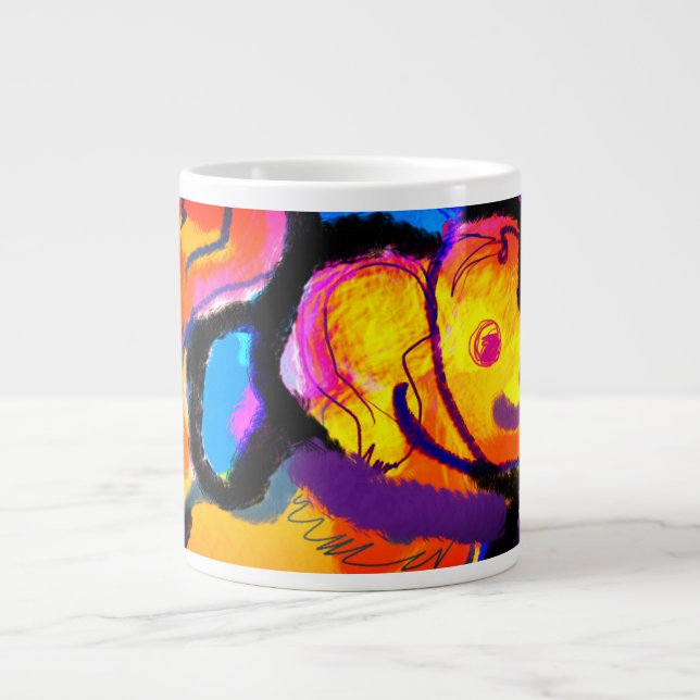 Caneca De Café Grande Ouro recuperador colorido (Frente)