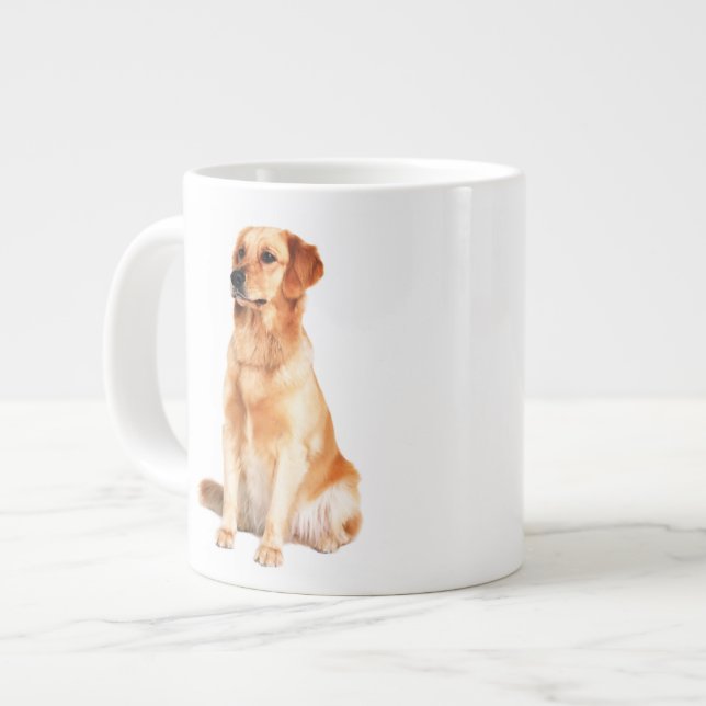 Caneca De Café Grande Ouro Retriever Jumbo Mug (Frente Esquerda)