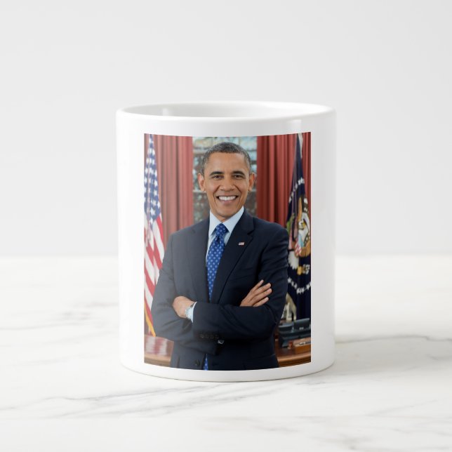 Caneca De Café Grande Oval Office Portrait, Obama Barack Presidente dos  (Frente)