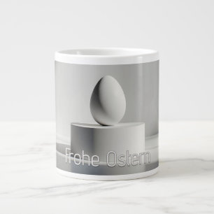 Caneca De Café Grande Ovo de Páscoa minimalista em pedestal moderno