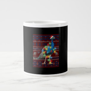 Caneca De Café Grande Pacock Christmas Lights Ugly Sweater Goat Lover