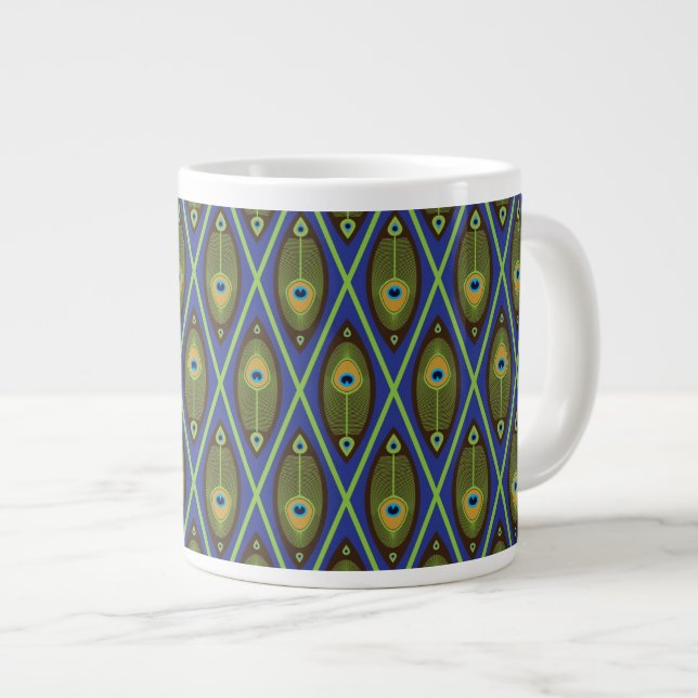 Caneca De Café Grande Padrão asiático (Frente Esquerda)