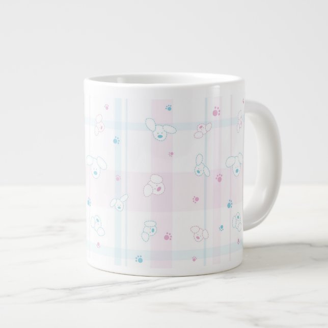 Caneca De Café Grande Padrão bonito com cães (Frente Esquerda)