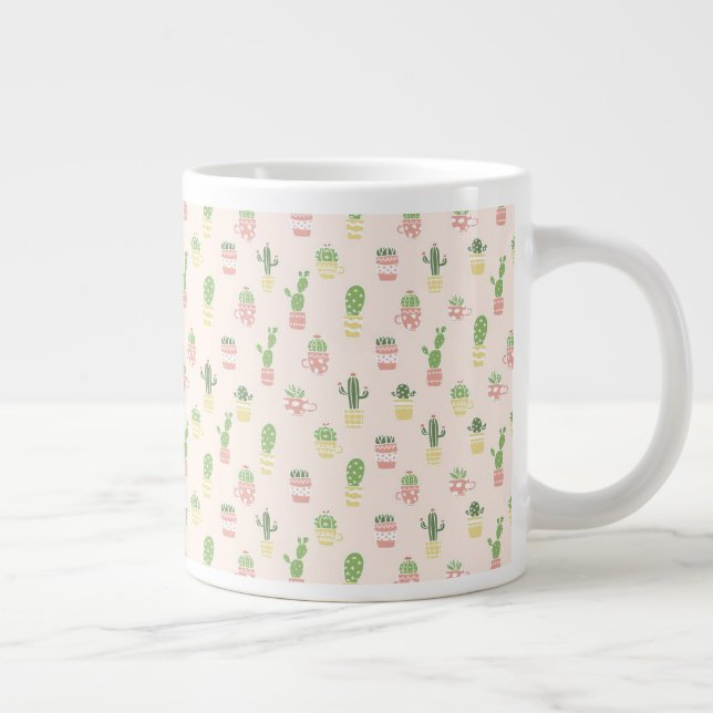 Caneca De Café Grande Padrão Cactus Bonito (Direita)