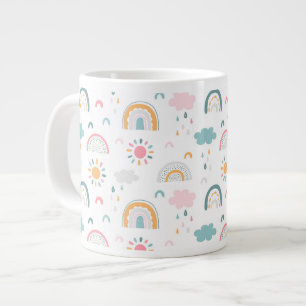 Caneca De Café Grande Padrão Climático Bastante