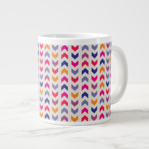 Caneca De Café Grande Padrão colorido Aztec Chevron