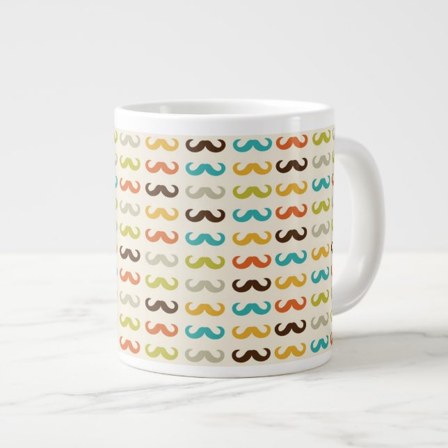 Caneca De Café Grande Padrão com bigode (Frente Esquerda)