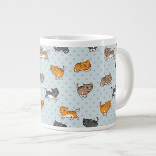Caneca De Café Grande padrão com gatos engraçados