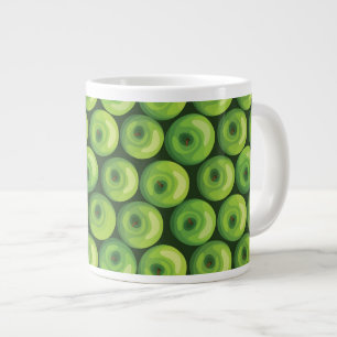 Caneca De Café Grande Padrão com Maçãs Verdes
