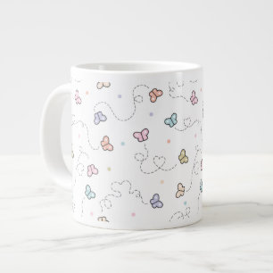 Caneca De Café Grande Padrão contínuo de borboleta