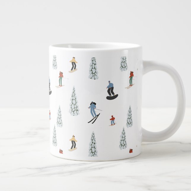 Caneca De Café Grande Padrão da Descida de inverno (Direita)