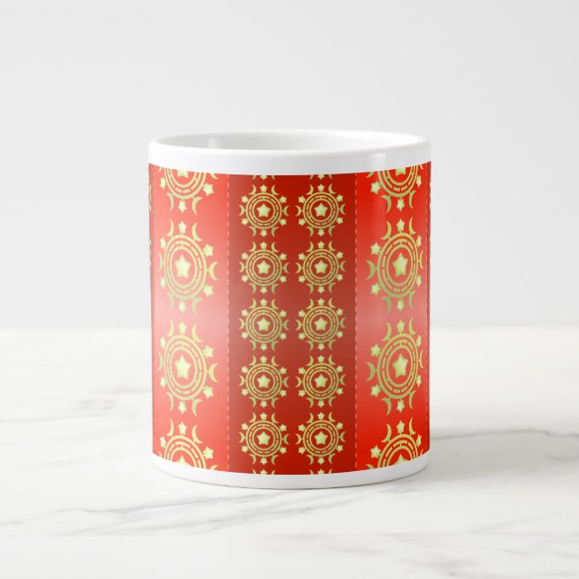 Caneca De Café Grande Padrão da Estrela da Lua de Natal-65756 (Frente)