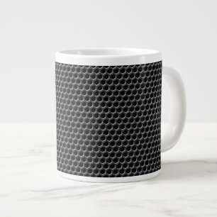 Caneca De Café Grande Padrão da grelha metálica - fundo