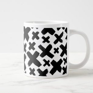 Caneca De Café Grande Padrão de abertura de tinta preta