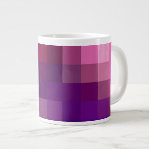 Caneca De Café Grande Padrão de Abstrato púrpura, cor-de-rosa, azul