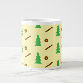 Caneca De Café Grande Padrão de Árvore Florestal Florestal - Design Cozy