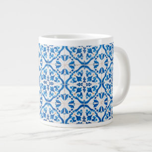 Caneca De Café Grande Padrão de Azulejo do Mediterrâneo Azulejo