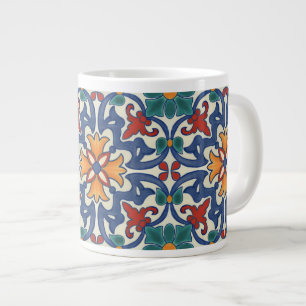 Caneca De Café Grande Padrão de Azulejo do Vintage Português Azulejos