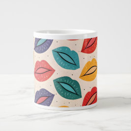 Caneca De Café Grande Padrão de Beijo