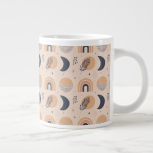 Caneca De Café Grande Padrão de Boho Orgânico