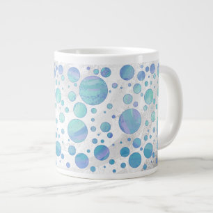 Caneca De Café Grande Padrão de Bolinhas Azul Glacier