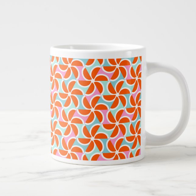 Caneca De Café Grande Padrão de borda laranja retrógrada (Direita)