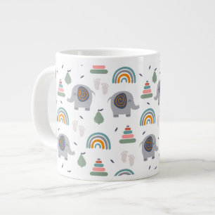 Caneca De Café Grande Padrão de Brinquedo de Bebê Bonito