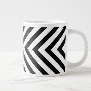 Caneca De Café Grande Padrão de Chevron Abstrato moderno