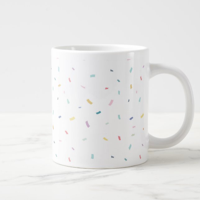 Caneca De Café Grande Padrão de Confetti de Molho de Água (Direita)