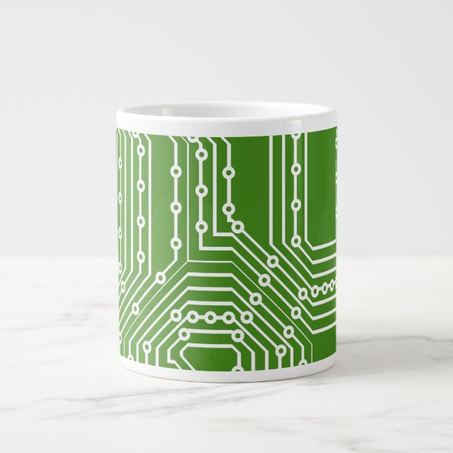 Caneca De Café Grande Padrão de conselho do computador (Frente)