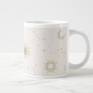 Caneca De Café Grande Padrão de Constelação do Estilo Vintage