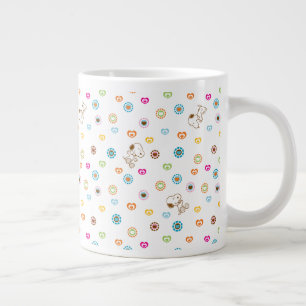 Caneca De Café Grande Padrão de Corações Coloridos Esnoopy
