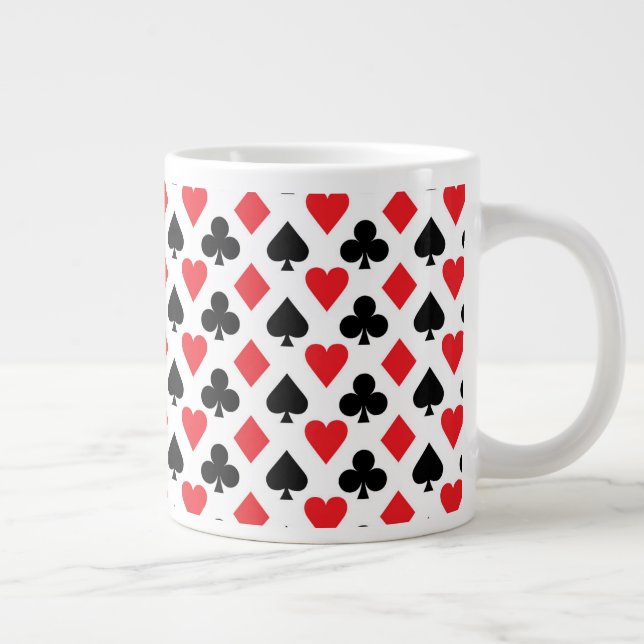 Caneca De Café Grande Padrão de Deck of Cards (Direita)