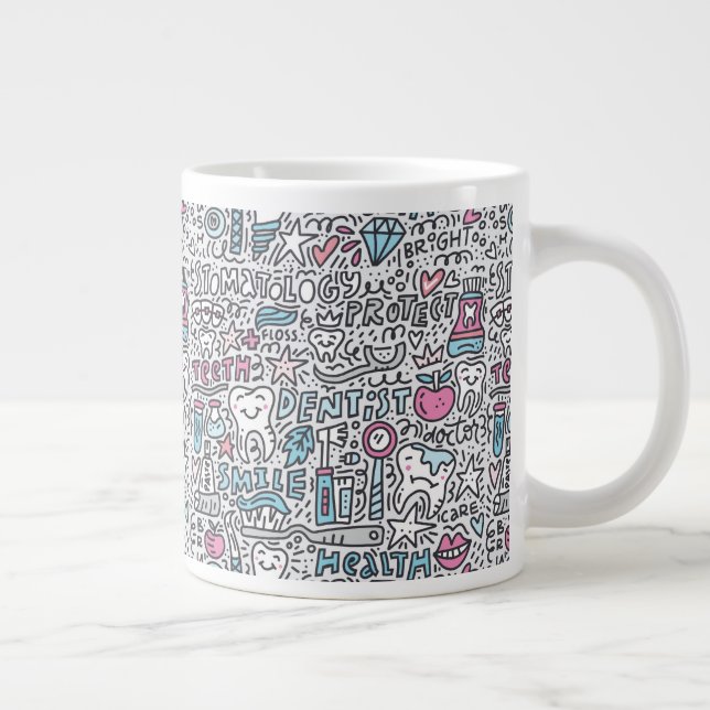 Caneca De Café Grande Padrão de desenho (Direita)