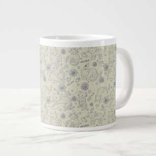 Caneca De Café Grande Padrão de desenho animado com gatos engraçados