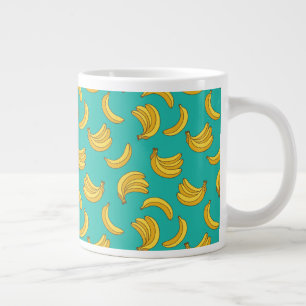 Caneca De Café Grande Padrão de diversão de Fruta de Banana