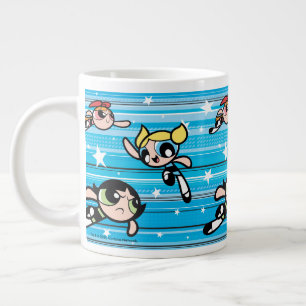 Caneca De Café Grande Padrão de Estrela de Raparigas Powerpuff