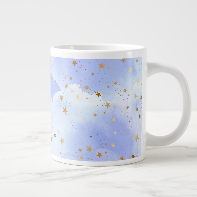 Caneca De Café Grande Padrão de Estrela do Ouro Lavendar (Direita)