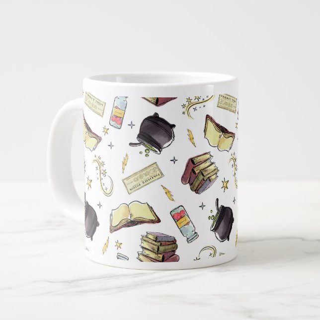 Caneca De Café Grande Padrão de Feitiços & Livros do HARRY POTTER™ (Frente Esquerda)