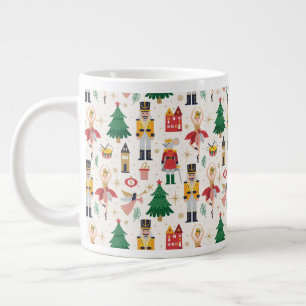 Caneca De Café Grande Padrão de Feriado do Balé Nutcracker