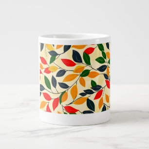 Caneca De Café Grande Padrão de Folha de outono