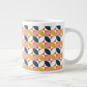 Caneca De Café Grande Padrão de Folha Moderna do Médio Século