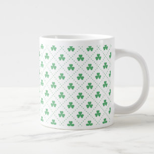 Caneca De Café Grande Padrão de Folhas de Trevo Dia de São Patrício-5322