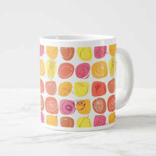 Caneca De Café Grande Padrão de Fruta