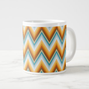 Caneca De Café Grande Padrão de Fundo Chevron